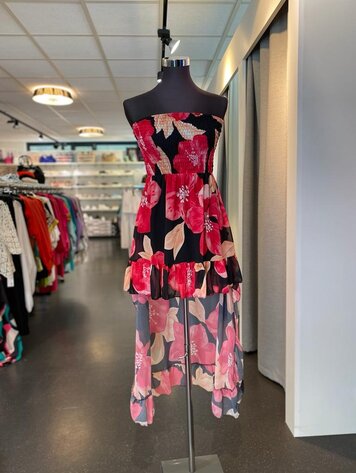 Paris Dress Floral Fuschsia/Black 623 *ONE SIZE