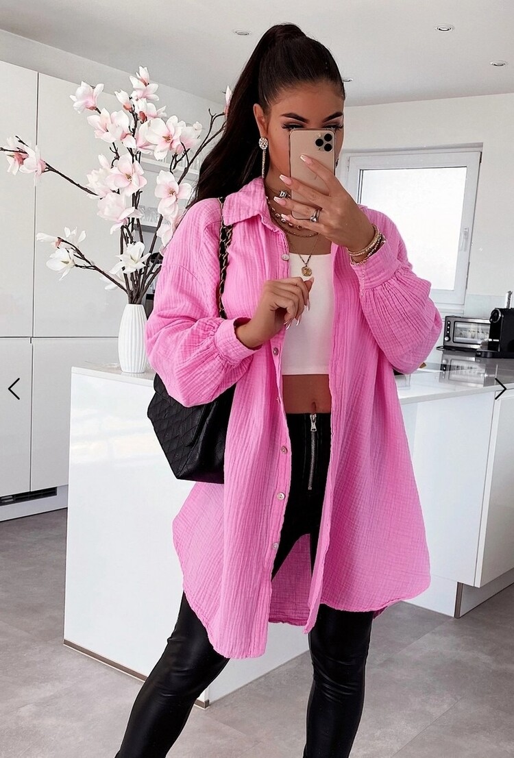 Paris Muslin Blouse- Pink *ONE SIZE