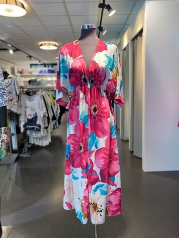 Paris Floral Dress- fuschsia