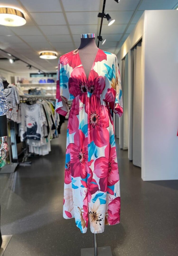 Paris Floral Dress- fuschsia