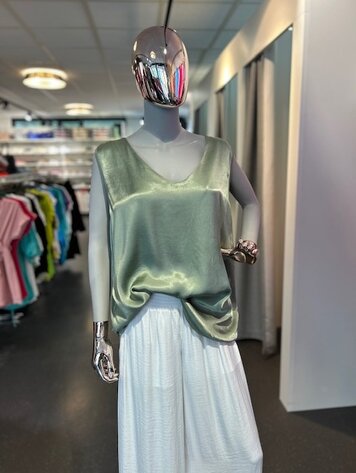 Paris Viscose Tank Top- Olive 2591