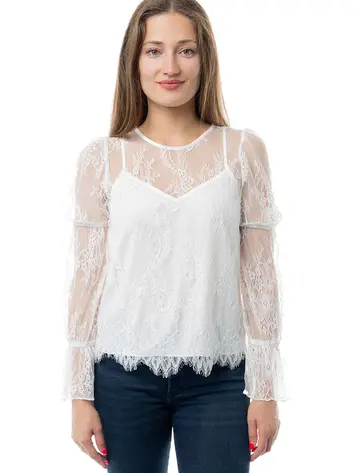 USA Lace Top-GB119005-Off White