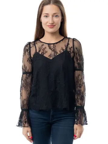 USA Lace Top- GB119005-Black