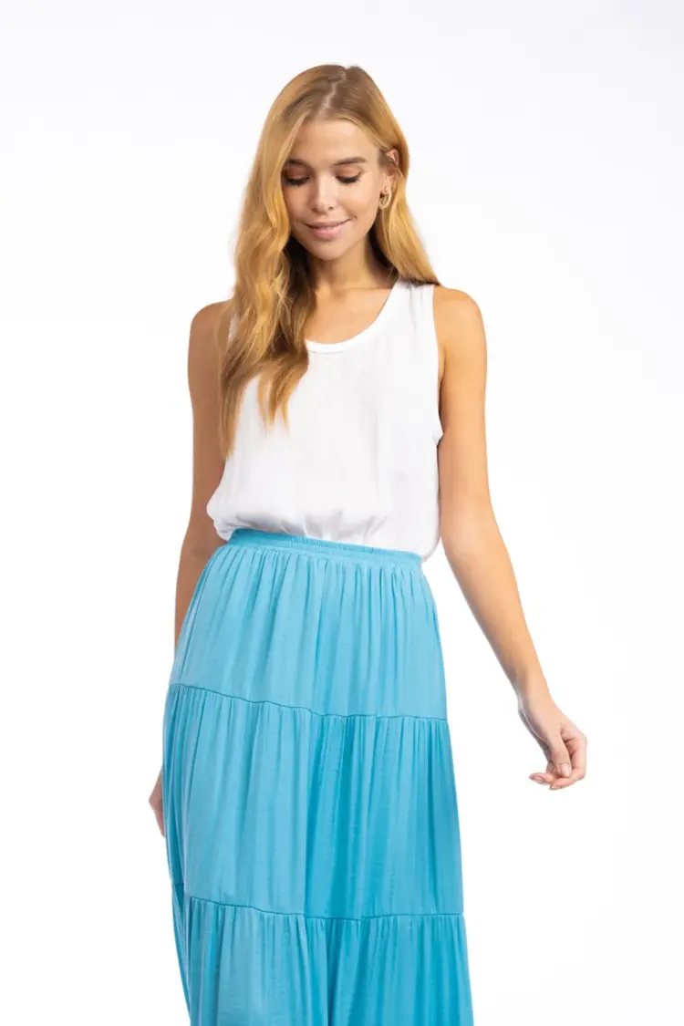 USA Scoop Neck Tank Top VT114122-Off White