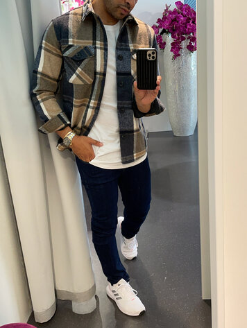 Paris Flannel Jacket - Beige/Black