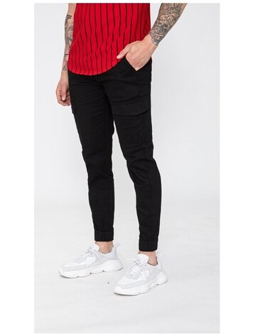 Paris Stretch Cargo Pants- Black