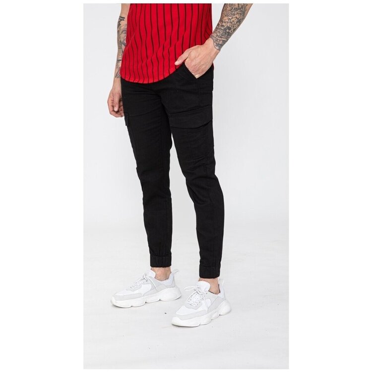 Paris Stretch Cargo Pants- Black