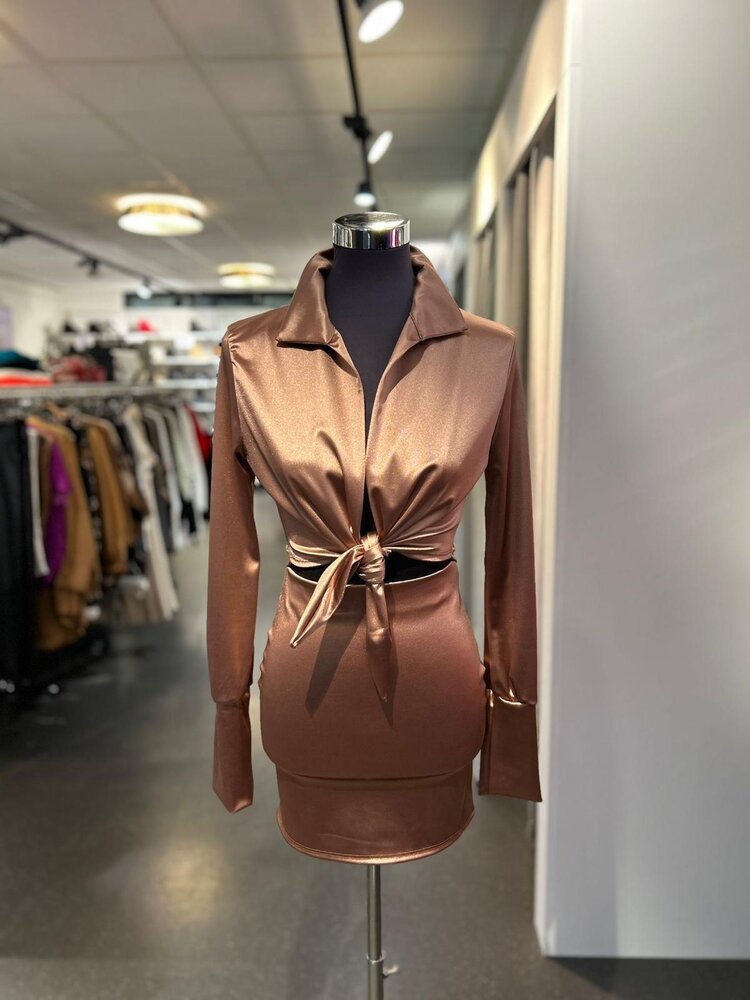 USA 2 Piece Party Dress-Rose Gold