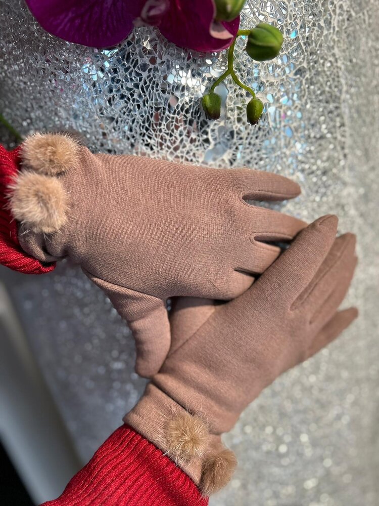 Gloves -Mocha w/ Mink