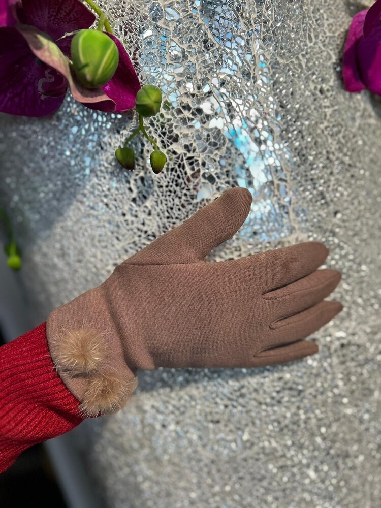 Gloves -Mocha w/ Mink