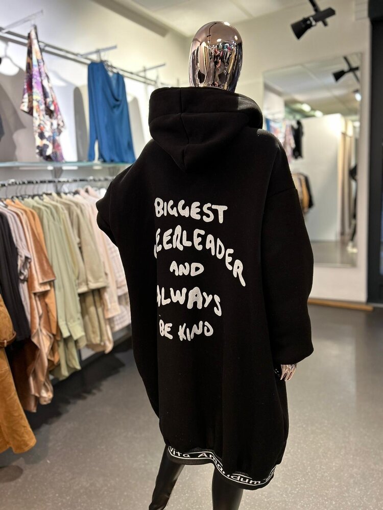 Germany Long Zip Hoodie - Always Be Kind- Black