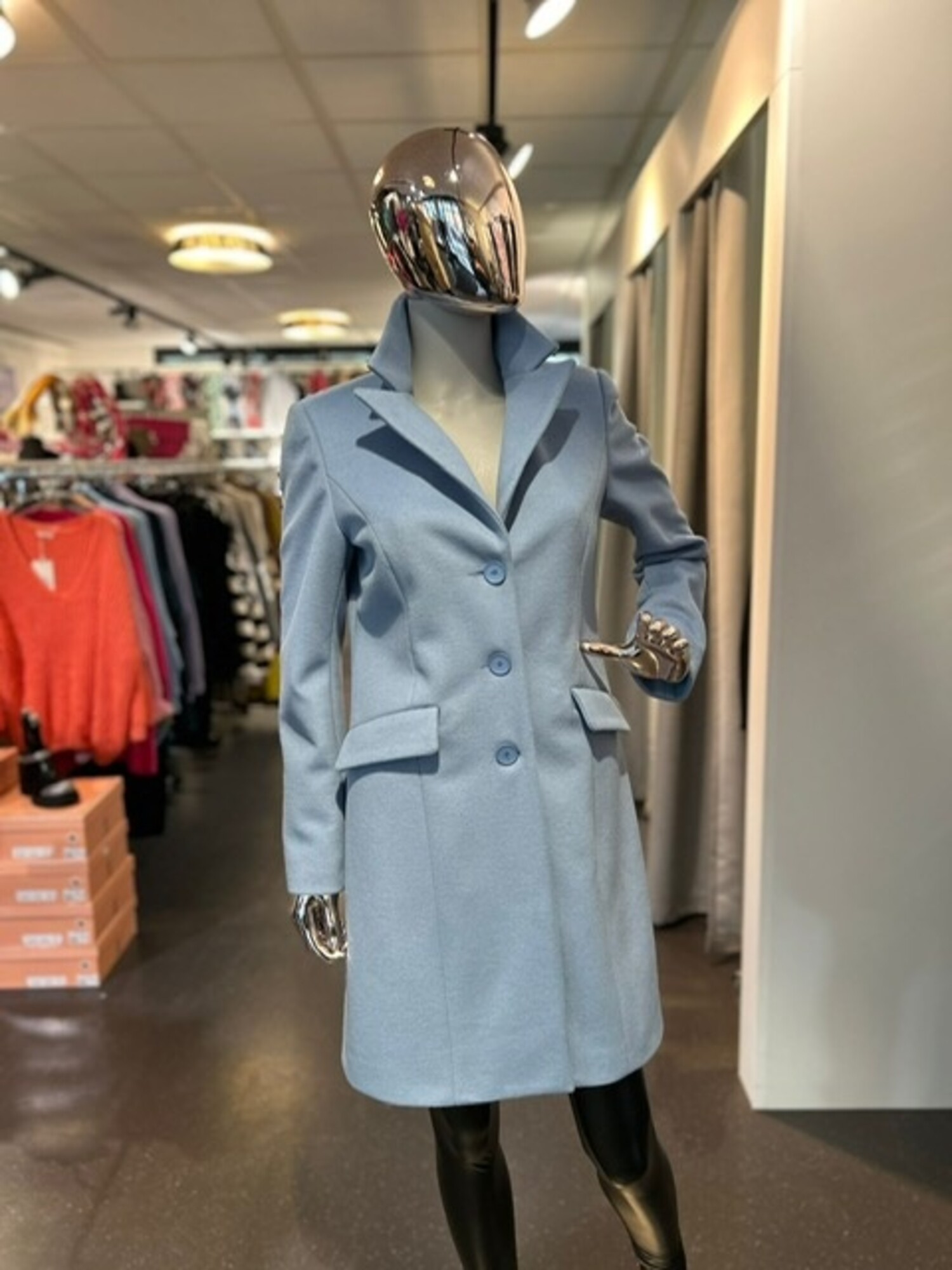 Ice blue wool coat discount