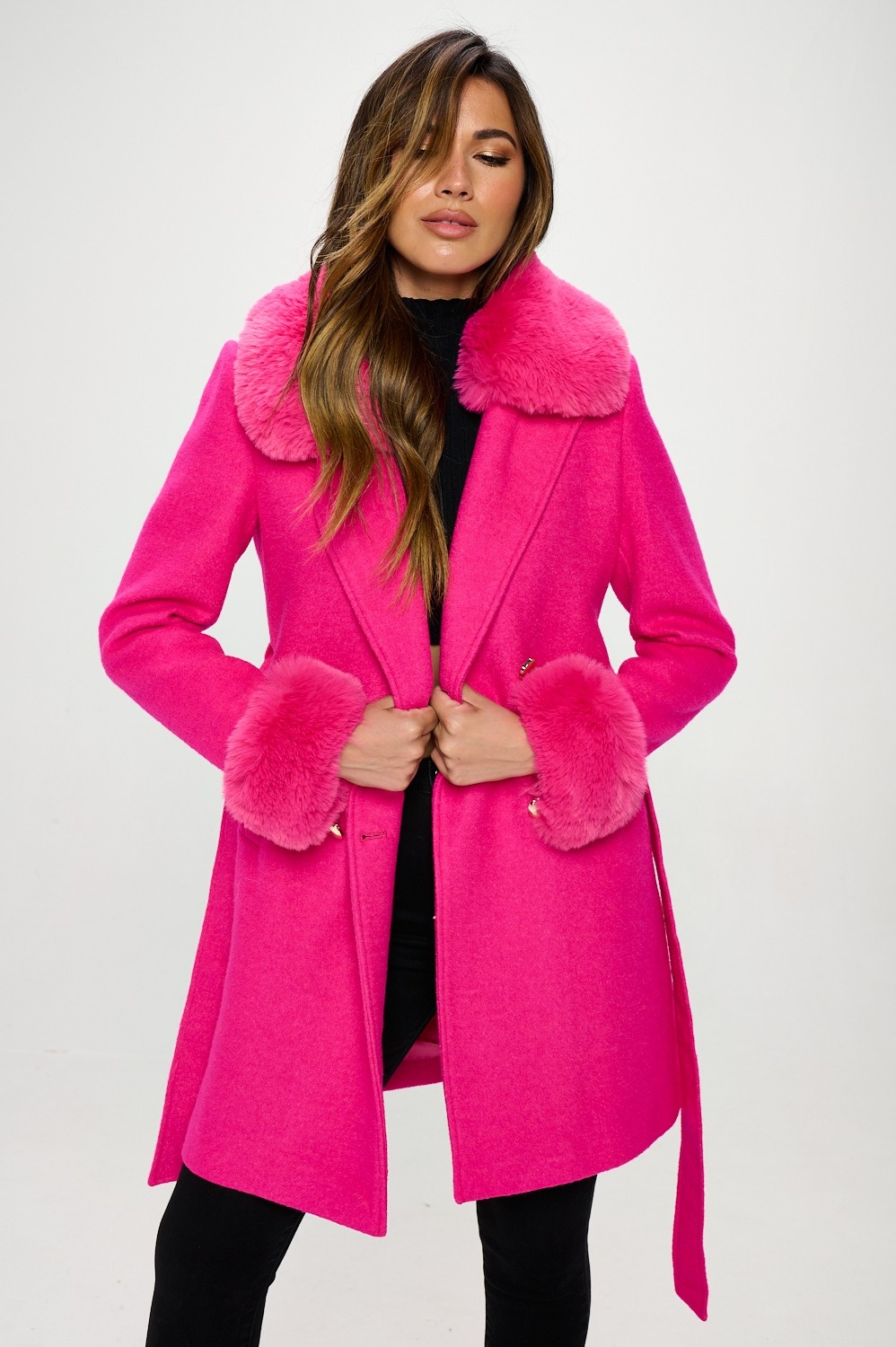 Hot Pink Coat- W428F2 - Robeaux Switzerland