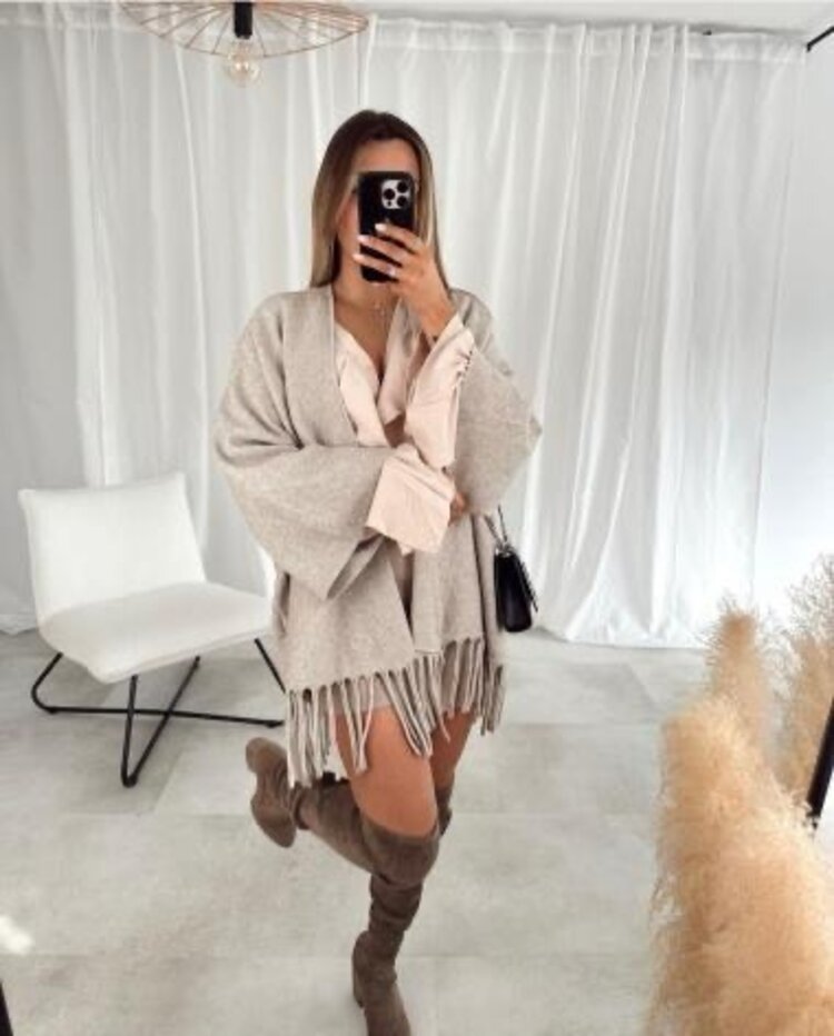 Germany Boho Poncho Beige Design