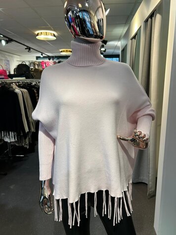 Paris Fringe Sweater Pink -9063