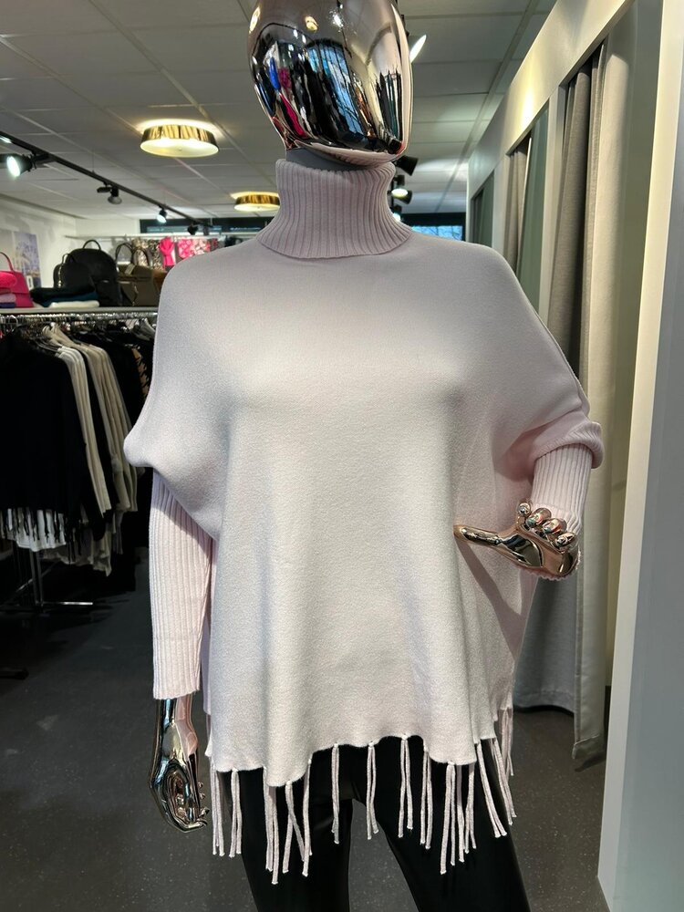 Paris Fringe Sweater Pink -9063