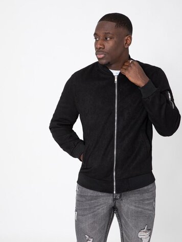 Paris Faux Suede Jacket -Black BB003-1