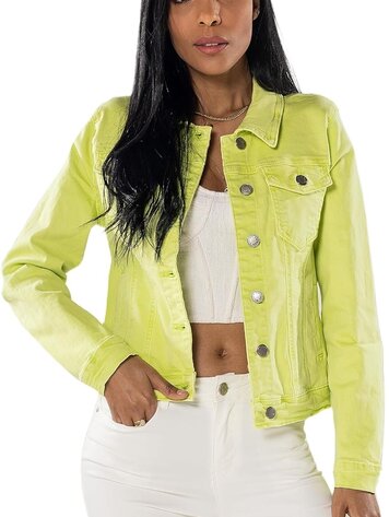 Paris Classic Stretch Jeans- Lime Green