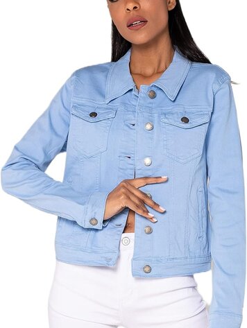 Paris Classic Stretch Jeans Jacket- Sky Blue