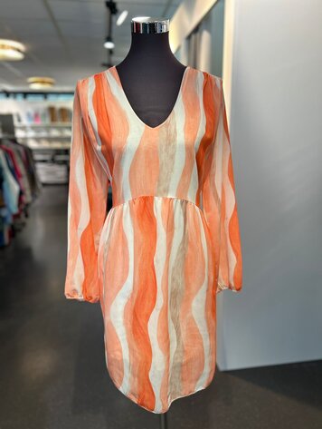 Italy Clemence Dress- Tangerine Swirl