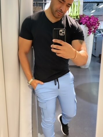 Paris Cargo Joggers Light Blue -ART1838