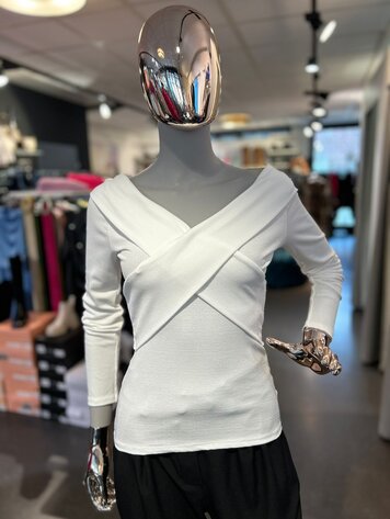 Paris Cross Stretch Top- White 2680