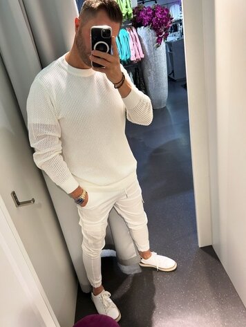 Paris Big Knit Sweater-White