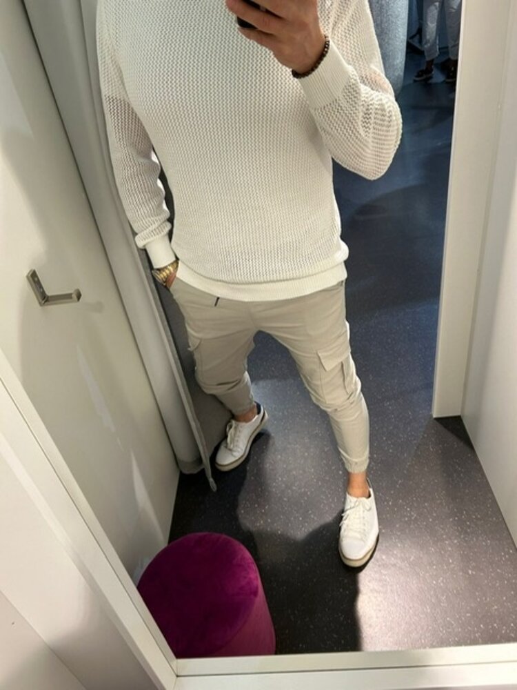 Paris Big Knit Sweater-White