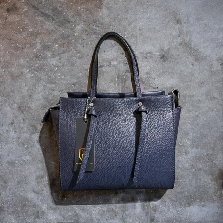 Italy Little City Bag Navy *Real Leather * with long strap