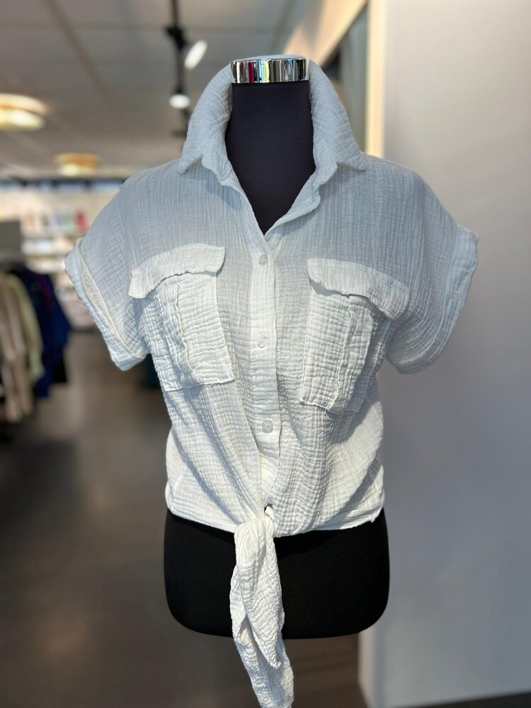 Paris Muslin Top- White