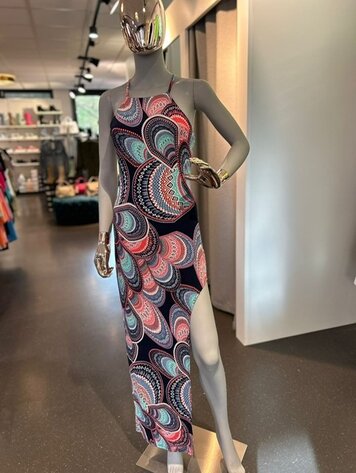 USA Fantasy Super Stretch Layored Dress-Boho Chic Navy