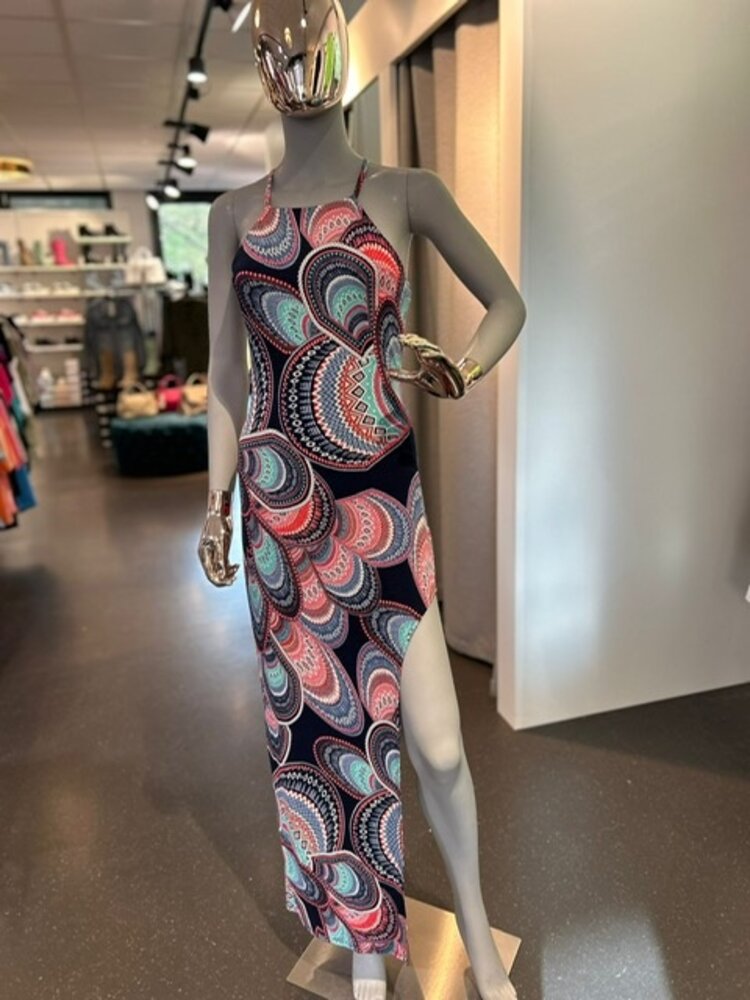 USA Fantasy Super Stretch Layored Dress-Boho Chic Navy