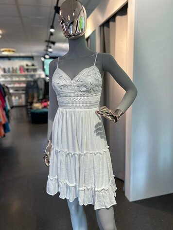 USA Boho Dress Short- White 4487DY