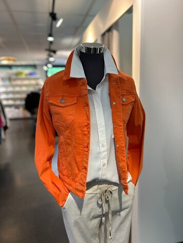 Paris Classic Stretch Jeans Jacket Spicy Orance