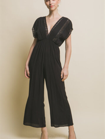 USA Rayon Jumpsuit- Black 3722RN
