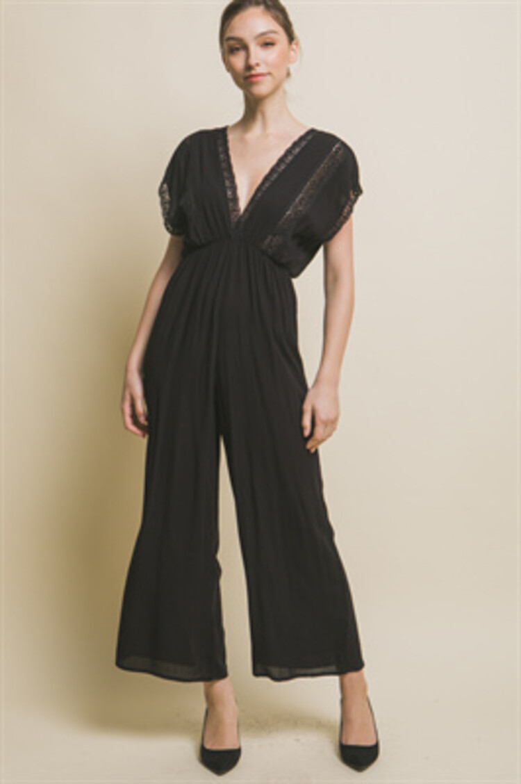 USA Rayon Jumpsuit- Black 3722RN