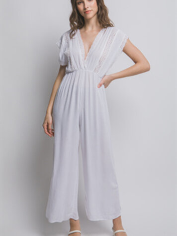 USA Rayon Jumpsuit- White 3722RN