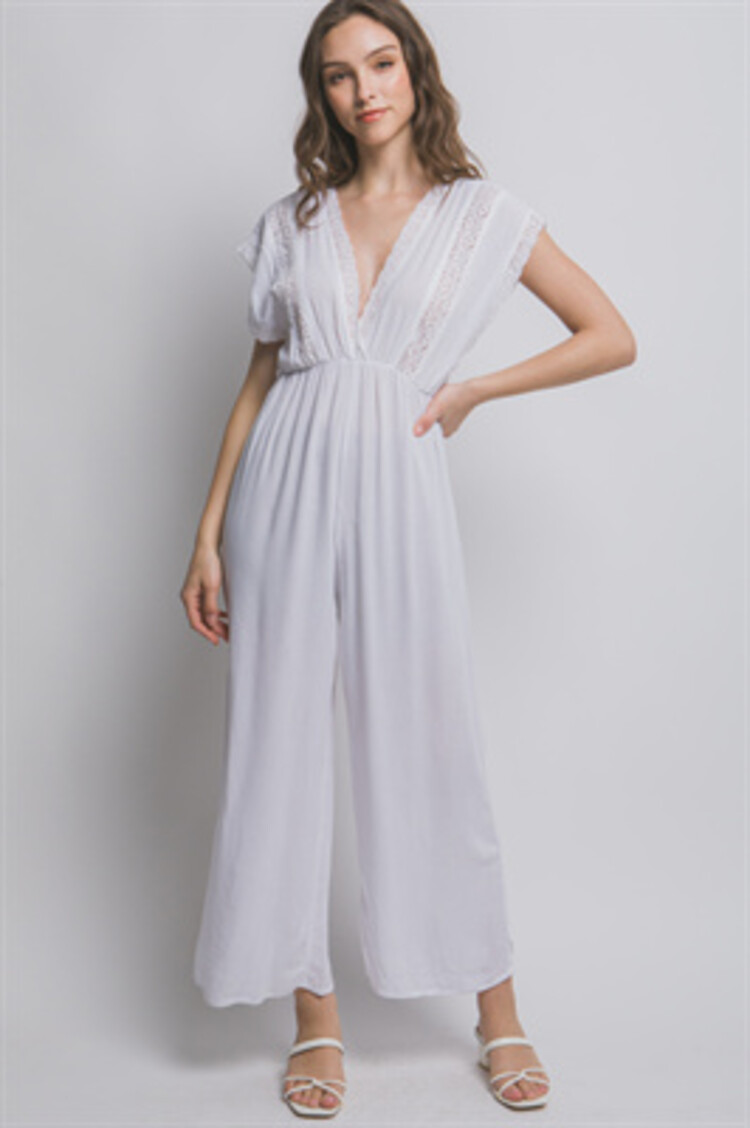 USA Rayon Jumpsuit- White 3722RN