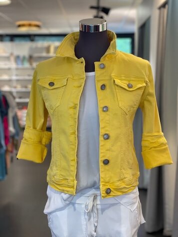 Paris Classic Stretch Jeans Jacket- Canary Yellow