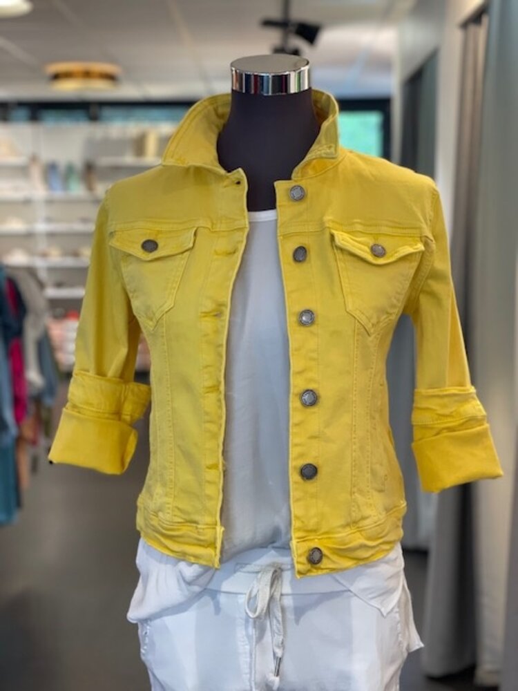 Paris Classic Stretch Jeans Jacket- Canary Yellow