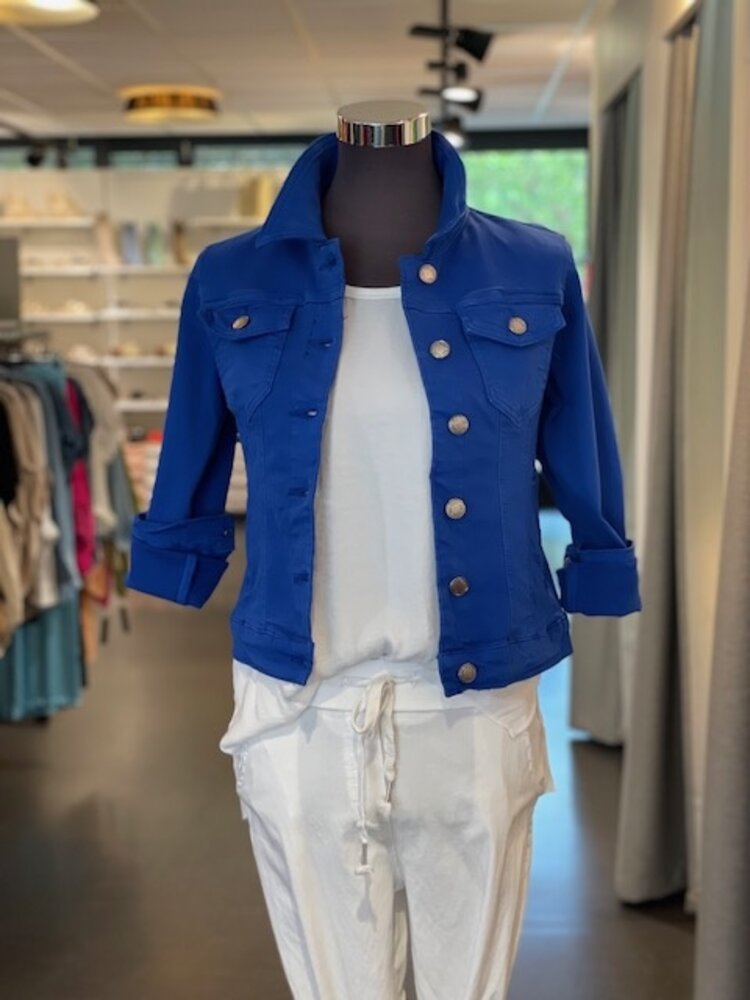 Paris Classic Stretch Jeans Jacket- Royal