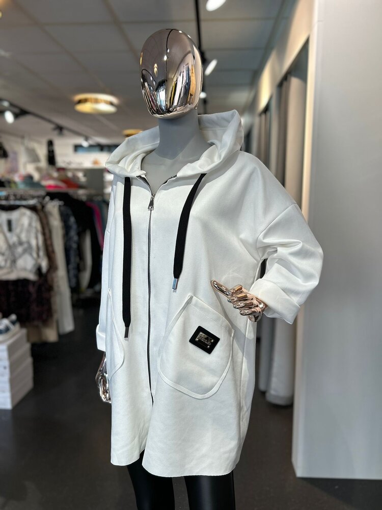 Paris Faux Suede jacket- White