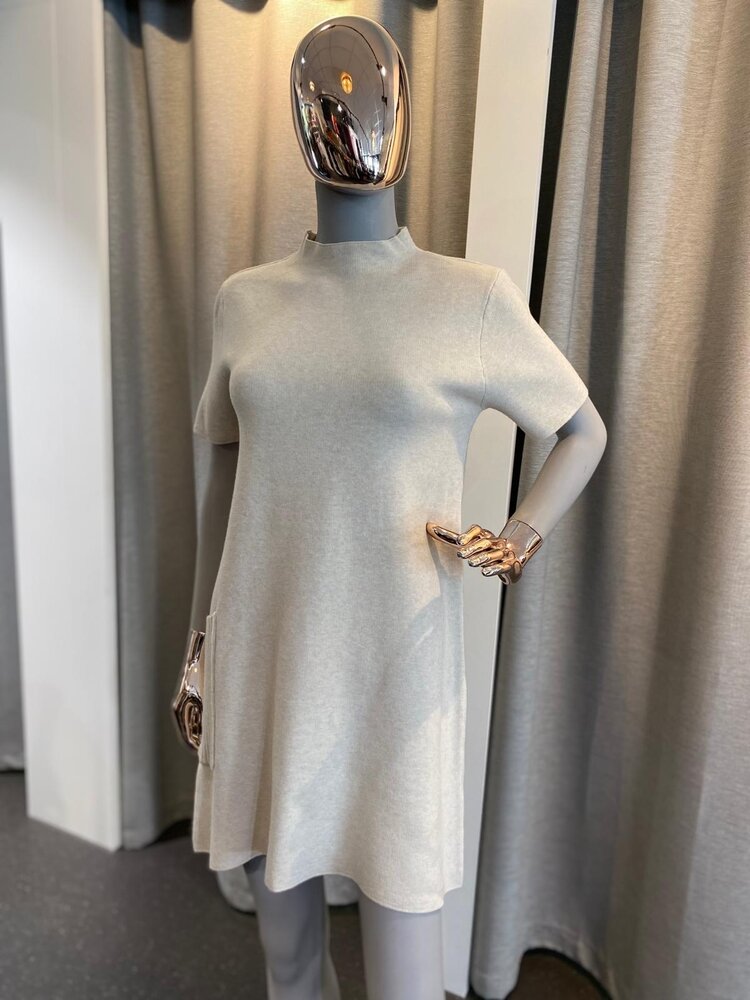 Paris Viscose Sweater Dress - Beige