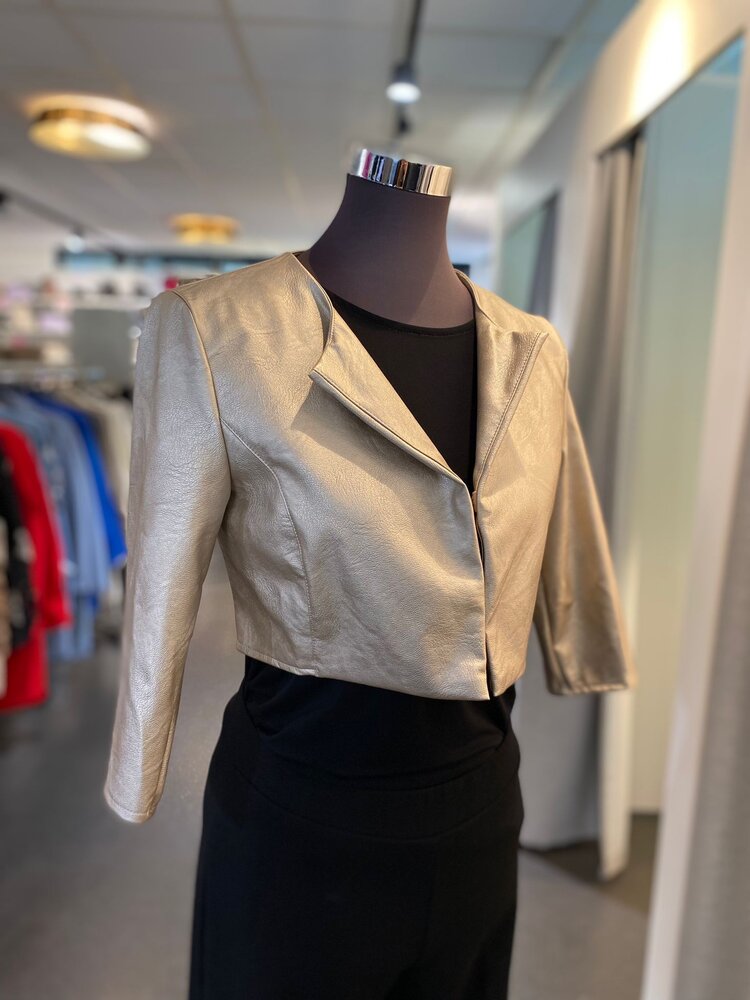 Italy Faux Leather Rina Bolero-Gold