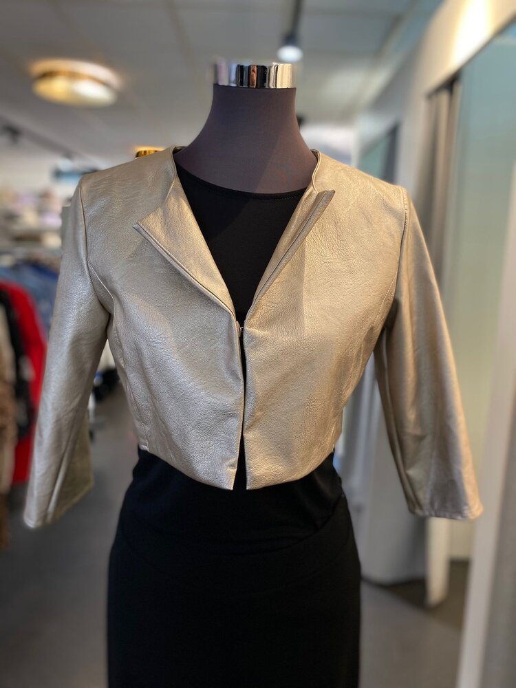 Italy Faux Leather Rina Bolero-Gold