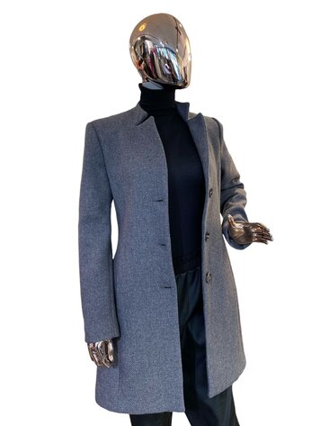 Italy High Collar Coat- Grey