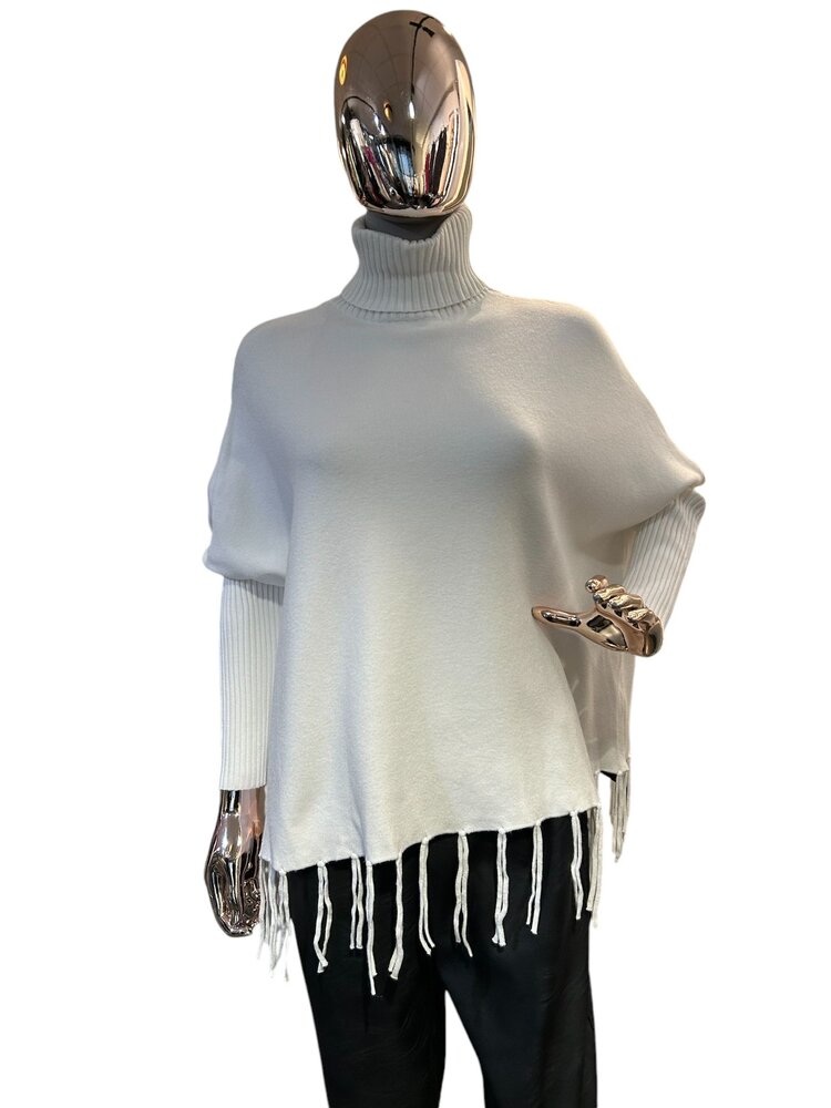 Paris Fringe Sweater White 9063