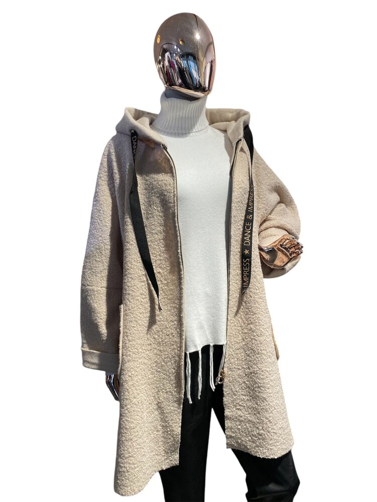 Paris Star Teddy Bear Jacket-Beige