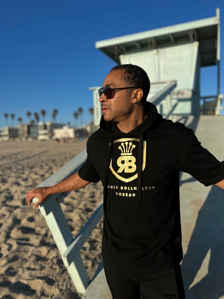 Robeaux Robeaux Kurzarm Hoody - Black & Gold