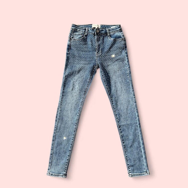 USA Bling Bling Studded Jeans- Blue G42-1-A